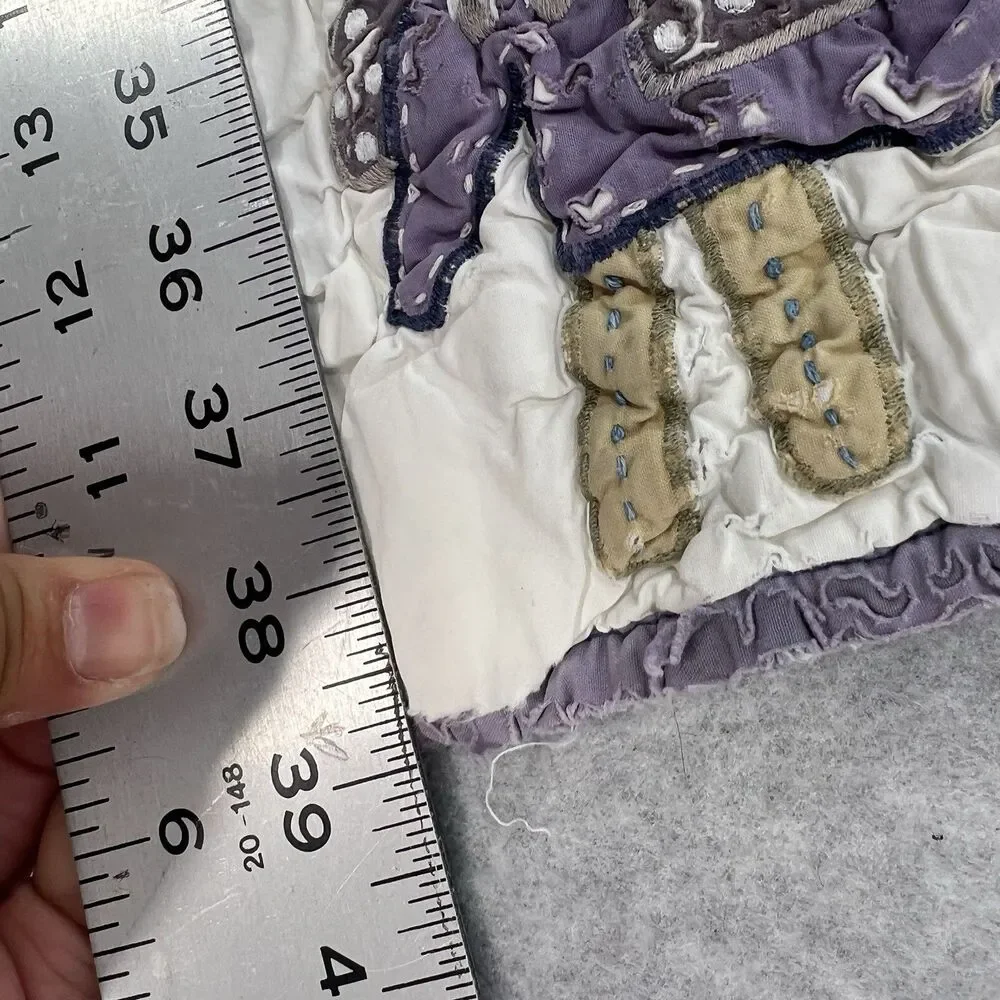 Vintage Garnet Hill Baby Crib Quilt Animals tattered distressed 31x39